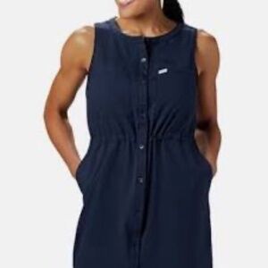 Columbia Tamiamai PFG Sleeveless Bottom Down Navy Blue Dress Size Small